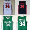 College Basketball 14 Charles Barkley High School Jersey 34 Shirt 1992 US Dream Team One Sport University Team Marineblau Weiß Grün Atmungsaktive Nähte NCAA