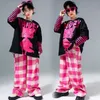 Kläder sätter barn Hip Hop Outfits Tryckt Sweatshirt Boys Street Dance Pullover Pink Cargo Pants Girls Streetwear Kids Jazz Clothes Sets 231031