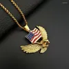 Pendant Necklaces Fashion Personality American Flag Animal Eagle Rock Hip Hop Necklace Jewelry Accessories For Men And Women