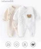 Macacões meninos meninas uma peça roupa 100% algodão recém-nascido bebê manga longa macacão infantil sólido tricô fino macacão para seasonsl231101