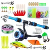 Accessori da pesca Sougayilang Canna da pesca telescopica e mulinello con accessori di linea Set per principianti Asta per bambini 220812 Consegna a goccia Dhy7O