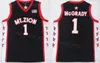 Maglia da basket High School 1 T-Mac Mount Zion Christian Tracy McGrady College per gli appassionati di sport Squadra universitaria Nero Ricamo in puro cotone Traspirante Uomo NCAA