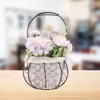 Decorative Flowers Decor Home Artificial Flower Vase Spring Models Hanging Iron Faux Arrangement