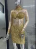 カジュアルドレス到着女性長袖セクシーなメッシュ輝くクリスタルボディーコンミニドレス祝いナイトクラブパーティーパフォーマンスカスタム