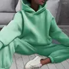 Spor Salonu Giyim Kadın Eğitim Takım 2023 Kadın Sonbahar/Kış Hoodie Set Sıradan Moda Spor Pantolonu İki Parçalı Sweater