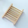 Badtillbehör Set Natural Wood Soap Holders Dusch Dish Dish Container Container Hem Badrum Wash Sponge Drain Tray Storage Rack Organizer