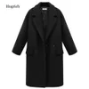 Women's Wool Blends Autumn Winter Women Coats 3XL Long Wool Women Coat Elegant Vintage Coat Female Black Red Jacket Wool Camel Coat 231101