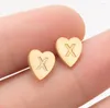 Stud Oorbellen Klein Hart A-Z Initial Dames Roestvrij Staal 26 Alfabet Letter Voor Kinderen Dagelijkse Sieraden Pendientes