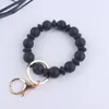 Keychains Fashion Food Grad Silicone Round Pärled Keyring Anti-Loss Women Hummer CLASP Keychain för Armband Wristlet Accessoire