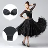 Stage Wear 2023 Ballroom Dancing Dress Black Modern Dance Competitum Kostuum Women Waltz Tango -jurken