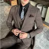 Ternos masculinos Blazers Marca de Moda Homens Terno de Negócios 3 Peças Estilo Clássico Casamento Prom Party Dress Set Homme Tamanho 5XL-S Blazer Pant Vest 231101