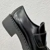 Модельные туфли, женские туфли на толстой подошве, туфли с треугольной этикеткой, туфли Lego на одной ноге, черные, с глубоким вырезом, размер 34–41 231101