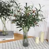Kwiaty dekoracyjne sztuczne gałęzie oliwek Zielony liść fałszywy roślina dom domowy przyjęcie weselne