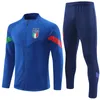 2023 New ITaly Trainingsanzug Survêtement lange Jacke mit halbem Reißverschluss Trainingsanzug Fußball 23 24 Italia Herren Fußball Trainingsanzüge Set Sportbekleidung