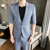 メンズスーツ2023men's Summer Suit（Blazer Western Pants）ハイエンドファッションビジネストレンドハンサムカジュアル3ピースセットM-3XL