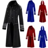 Trench da uomo Giacca da uomo Steampunk Vittoriano Frac con cappuccio Cappotto con cerniera gotico Halloween Stage Party Abbigliamento Costume cosplay da vampiro