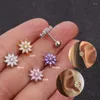 Ohrstecker 1pc Luxus Cz Zirkon Blume Für Frauen Piercing Tragus Knorpel Ohrläppchen Schraube Zurück Schöne Schmuck