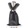 Ani Anime Maid Bell Schürze Kleid Uniform Versuchung Dessous Kostüm Schwarz Chiffon Nachthemd Unterwäsche Kleidung Cosplay