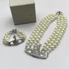 Designer Charm Armband Letter Vivian Chokers Luxury Women Fashion Jewelry Metal Pearl Armband Cjeweler Westwood Kjkhgfy