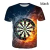 T-shirts pour hommes Mode 3D Chemise imprimée Hommes T-shirt Darts Throw Game Graphic Tee Funny Summer Tops à manches courtes