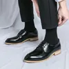 Dress Shoes Black White Oxfords For Men Lace-Up Round Toe Patent Leather Business Mens Party Maat 38-46 Casual