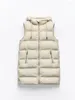 Gilets d'hiver à capuche en coton pour femmes, manteau décontracté avec fermeture éclair et caoutchouc, vêtements d'extérieur chauds et épais, 2023