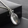 Collier pendentif en cristal ovale de pissenlit à la mode et exquis pour les femmes cadeau d'anniversaire de bijoux de lettre de souhait personnalisé