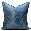 Oreiller bleu oreillers taie géométrique 45x45 rayure couverture décorative pour canapé moderne salon décoration de la maison
