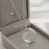 Collier pendentif en cristal ovale de pissenlit à la mode et exquis pour les femmes cadeau d'anniversaire de bijoux de lettre de souhait personnalisé