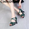 Dance Shoes CINMIDY Blue Latin Dance Shoes Women Ballroom Party Shoes Soft Bottom Salsa Performance Shoes For Dancing Women's Sandals Green 231101