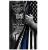 3x5ft Jesus Christian Thin Blue Line Flags Billiga ett lager dubbel sidutskrift med 80 blödning av leverans2669850