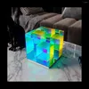 Table Lamps LED Acrylic Square 3D Decorative Night Light Colorful Bedroom Bedside Atmosphere Lights For Restaurant Cafe