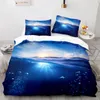 Sängkläder set Sea Wave Däcke Cover Beach Rainbow Bedding Set Seaside Comporter Cover Queen/King/Full/Twin Size Quilt Cover för Girls Boys 231101