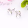 Studörhängen 925 Silver Leaf White Simulated Pearl Earring Kid Mujer Women's Brinco Ear Pendientes 2023 Fashion Boucle