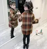 G8038 Herbst Kinder Designer Kleidung Mädchen Wintermäntel dicke warme Plaid Fleece Wolljacke Mädchen Mantel