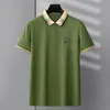 Nieuwe 2023 -stijl luxe polo -shirts voor mannen Brand 100% katoenen shirt man Korte mouw T Tees Casual Fashion Tops Style Branded Polos
