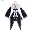 Anime Costumes Anime Ram/Rem Lolita Maid Cosplay przychodzi Vestido Re Zero Kara Hajimeru ISEKAI Seikatsu Halloween przychodzi dla kobiet loli dressl231101