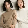 Kvinnors tröjor Autumn Winter Sweater Turtleneck Slim Fit Basic Pullovers 2023 Fashion Korean Knit Tops Bottoming Womens Stretch Jumpers 231031