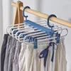 Hangers Non-Slip Clothes Hanger Plastic Drying Rack Support Circle Clothespin Wardrobe Pants Trouser Clamp Coat For Balcony Bathroom