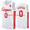 Cougars College 25 Jarace Walker Jerseys Basketball 13 Jwan Roberts 12 Tramon Mark 1 Jamal Shead 21 Emanuel Sharp 0 Marcus Sasser Black Red NCAA Men Kaming Women