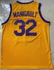 영화 TV 쇼 Don Cheadle Earl Manigault Jerseys Basketball 32 JC Smith College University 자수 및 스포츠 팬 NCAA를위한 옐로우 셔츠 팀에 꿰매어