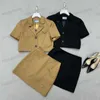 Prado dames p ontwerpers topkwaliteit tweedelige sets mode rok pak jas stok boorbrief dames tweedelig sets bruin zwart sml