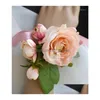 Decorative Flowers Wreaths Decorative Flowers 1 Piece Wedding Groom Boutonniere Or Bridal Hand Wrist Flower Artificial Floral Suppli Dhli5