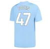 3 24 Haaland Soccer Jerseys Grealish Sterling Mans Cities Mahrez Fans PlayerバージョンDe Bruyne Foden 2023 2024フットボールトップスシャツキッズキットセットユニフォーム