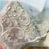 Curtain Luxury Pearls Embroidered Tulle Curtains for Living Room Flowers Rope Embroidery Gauze Window Drapes Bedroom 231101