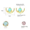 Earrings SANYU Green Pink Blue Fire Opal Stud For Women 925 Sterling Silver Fine Jewelry Party Boucle D'Oreille Femme SE0418