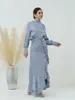 Etniska kläder Ramadan Dubai 2 Piece Abaya Set Turkiet Islam kjol muslim sätter lång hijab klänning abayas för kvinnor robe femme vestidos