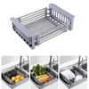 Kitchen Storage Drainer Dish Rack Sink Drain Organizer Holder Foldable Supplies Fruit Vegetables Drying