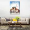 世界的に有名な建物セントソフィア大聖堂イスタンブールターキーペンシルスクリプトキャンバスダイニングウォール装飾用の印刷物の写真ポスター