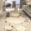 Carpets Thicken Soft Letter Round Imitation Cashmere Floor Mat Cartoon Printed Non-slip Children's Room Climbing